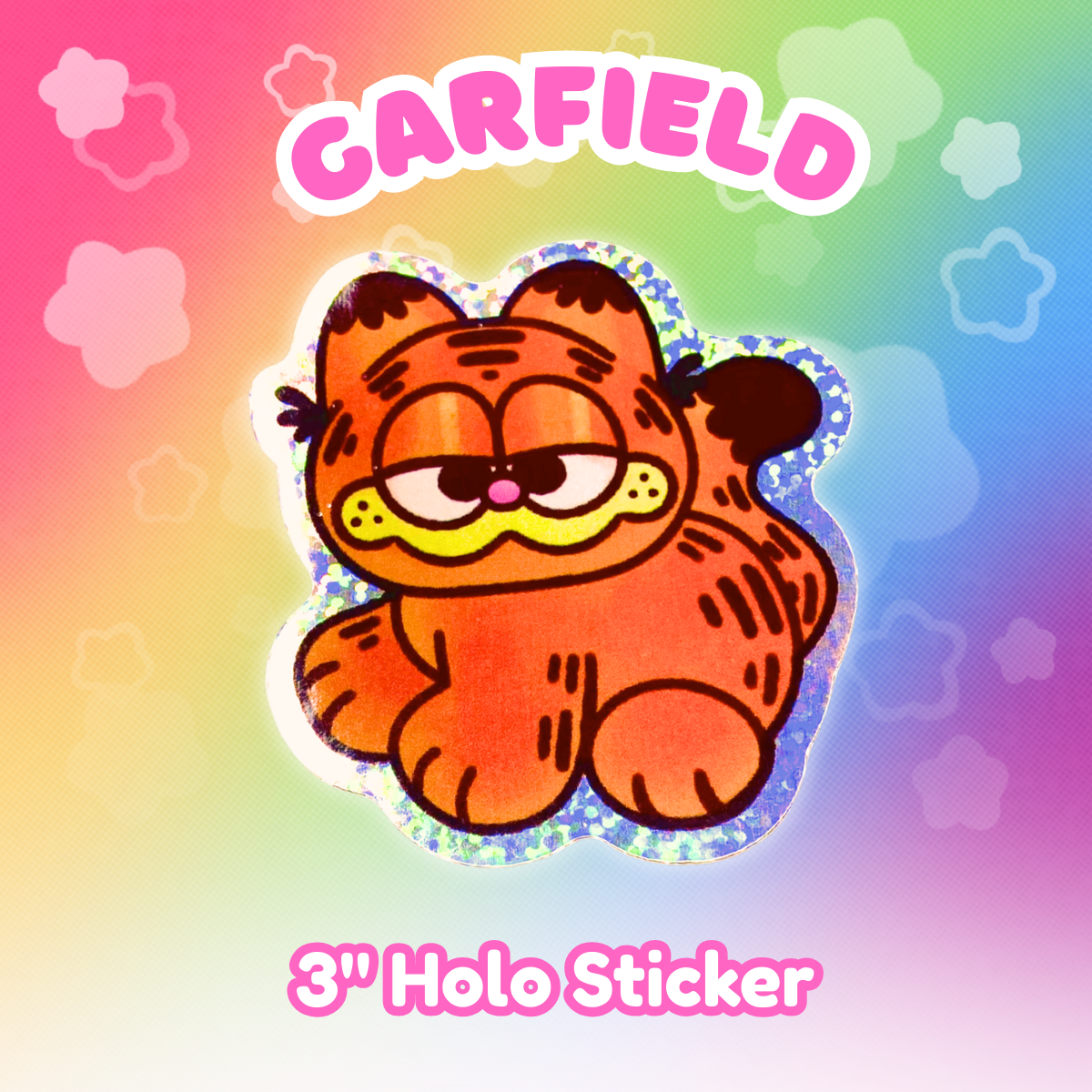 Garfield 2.5" Glitter Holographic Sticker