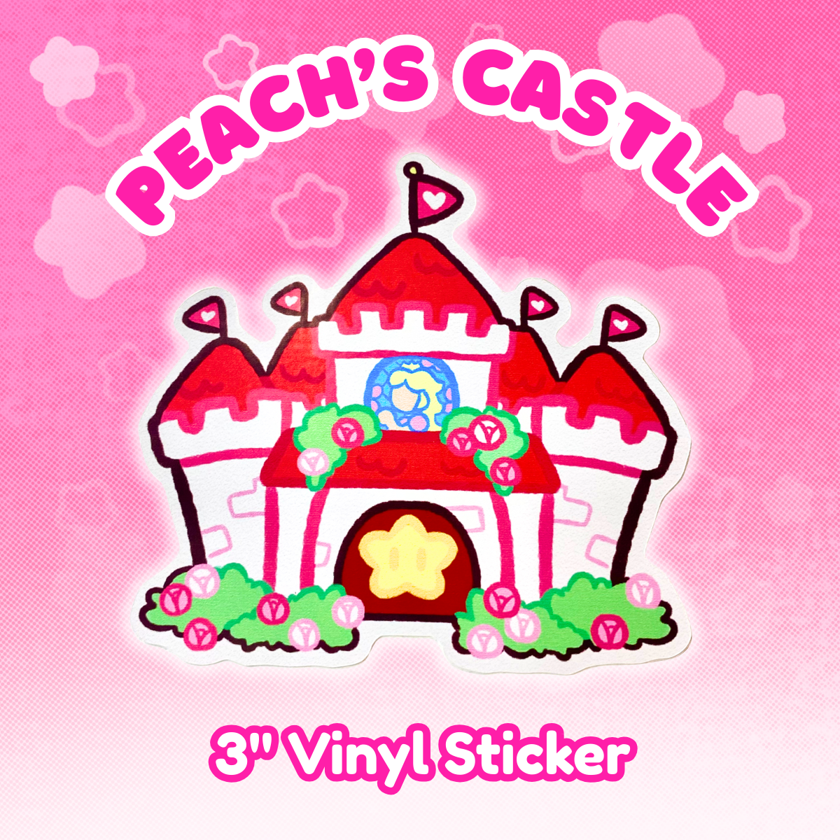 Princess Peachs Castle 3" Vinyl Sticker