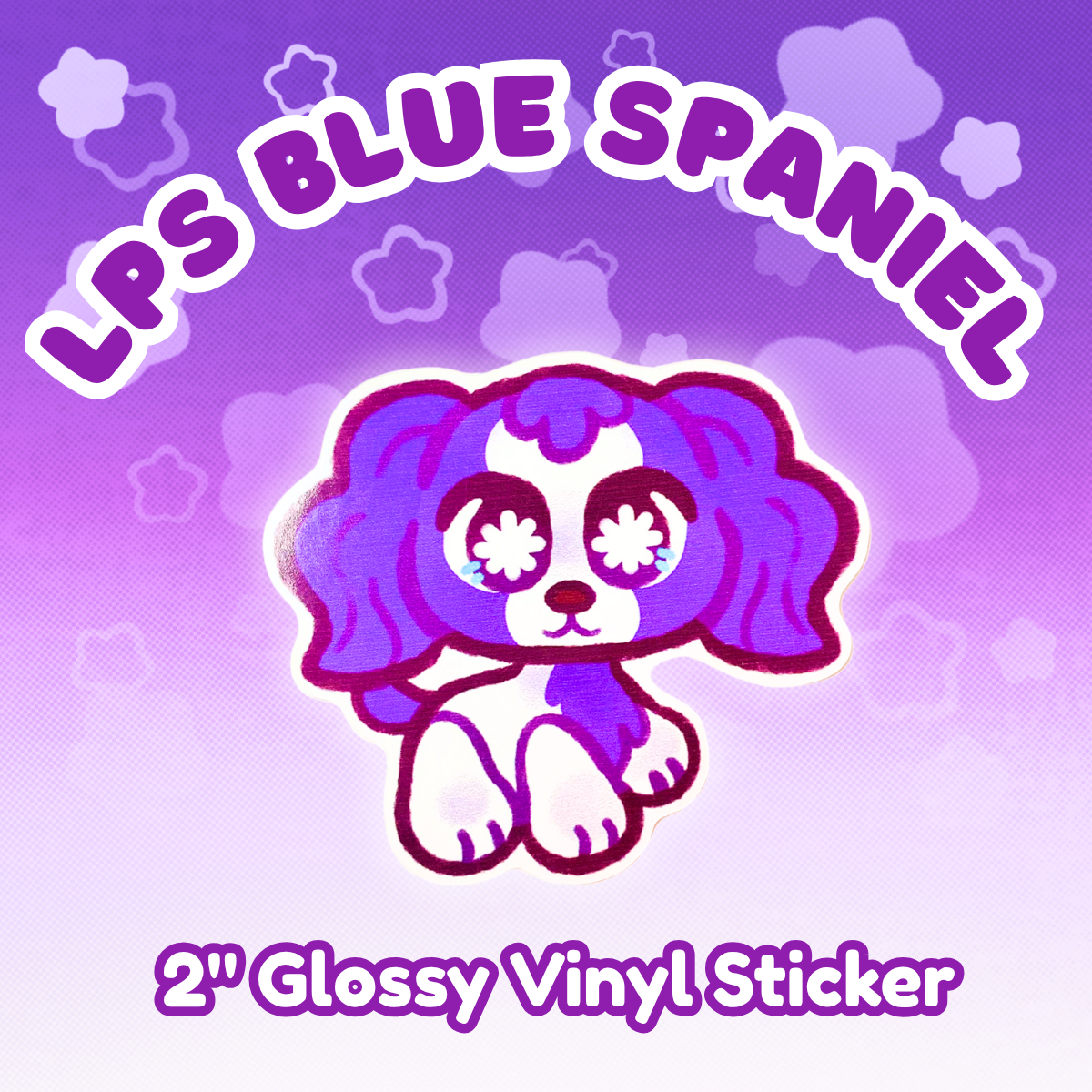 LPS Blue Spaniel 2" Glossy Vinyl Sticker