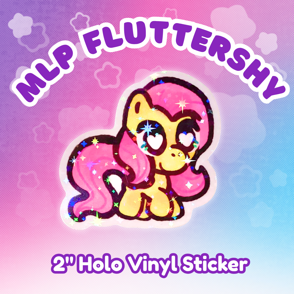 MLP Fluttershy 2" Starry Holo Vinyl Sticker