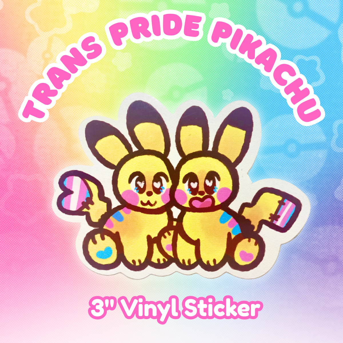 PKMN Trans Pride Pikachu 3" Vinyl Sticker