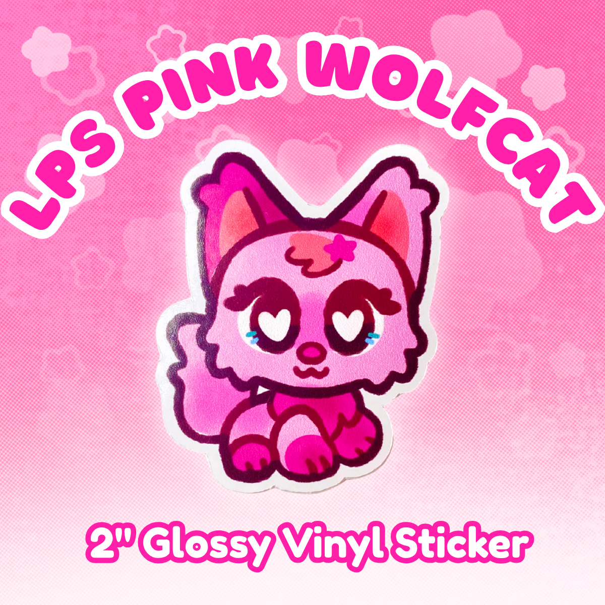LPS Pink Wolfcat 2" Glossy Sticker