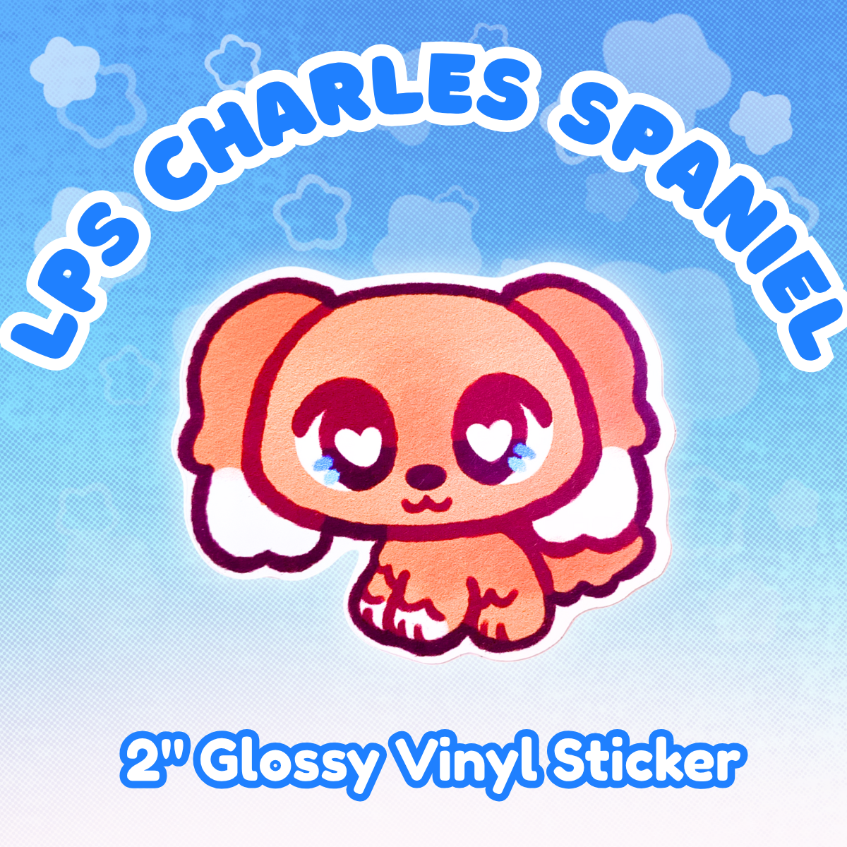 LPS King Charles Spaniel 2" Glossy Vinyl Sticker