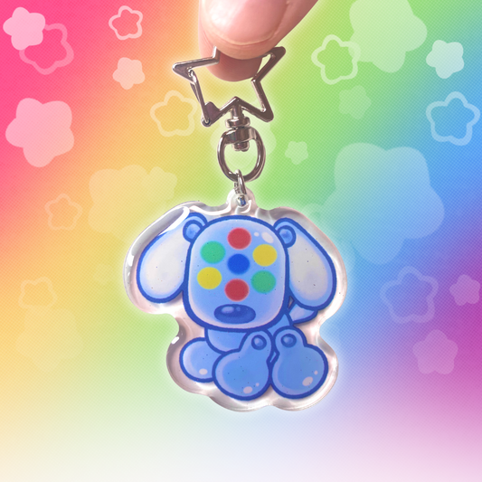 Idog 2" Epoxy Glitter Keychain with Metal Star Clasp