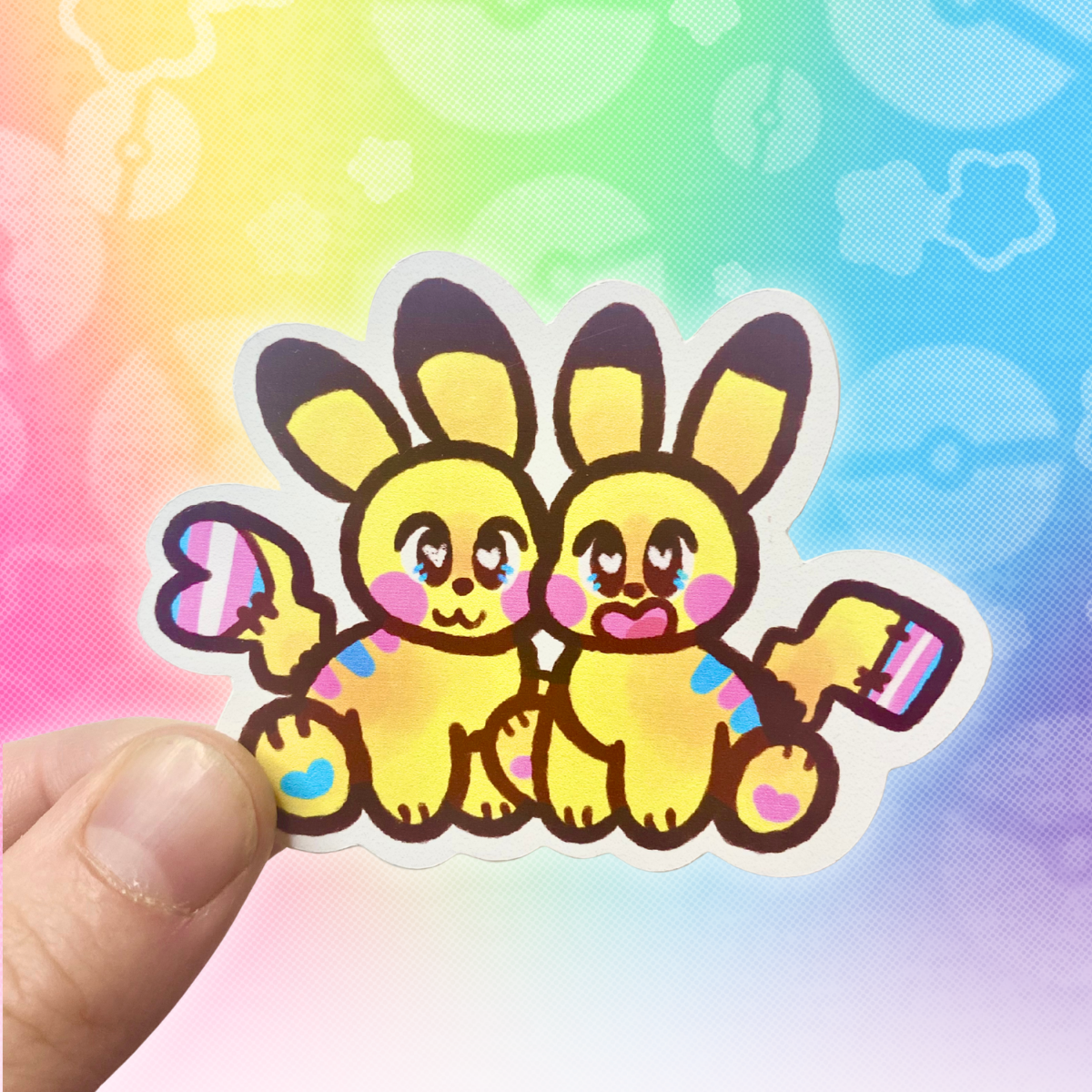 PKMN Trans Pride Pikachu 3" Vinyl Sticker