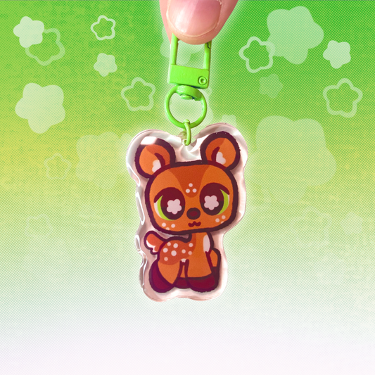 LPS Deer 2" Epoxy Keychain with Green Clasp