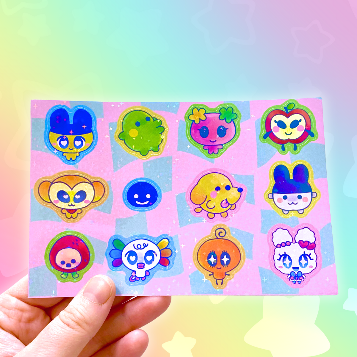 Tamagotchi 6"x4"Vinyl  Holographic Sticker Sheet
