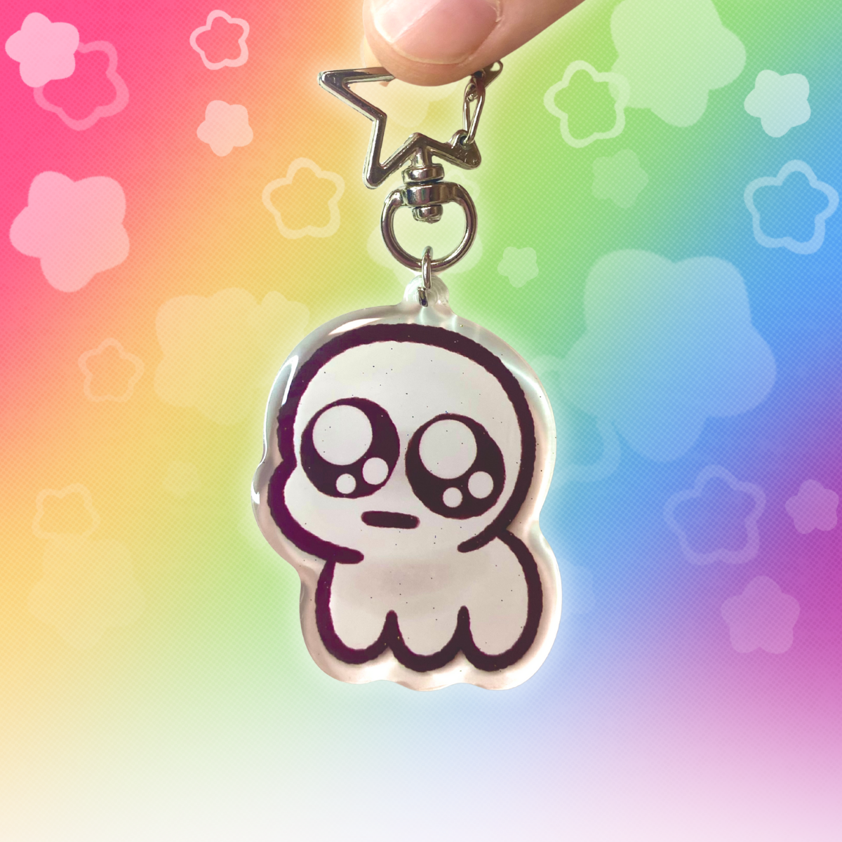 TBH Autism Creature 2" Epoxy Glitter Keychain with Metal Star Clasp