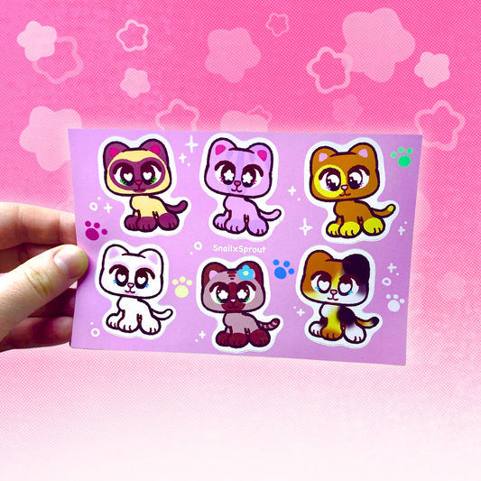 LPS Cats 6"x4"Vinyl Sticker Sheet