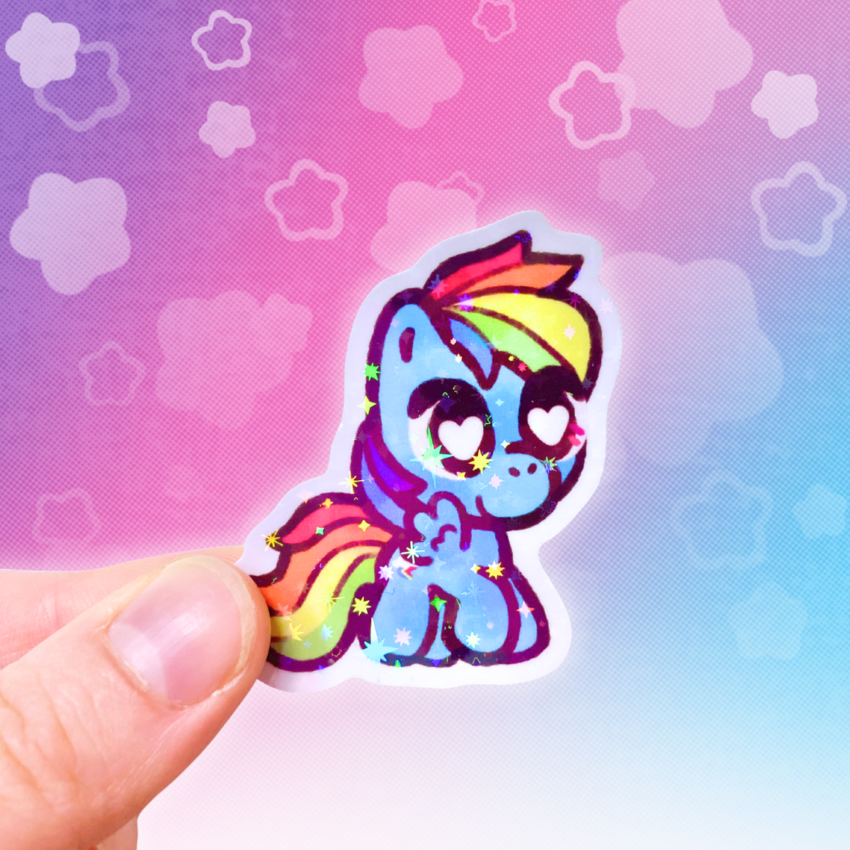 MLP Rainbowdash 2" Starry Holo Vinyl Sticker