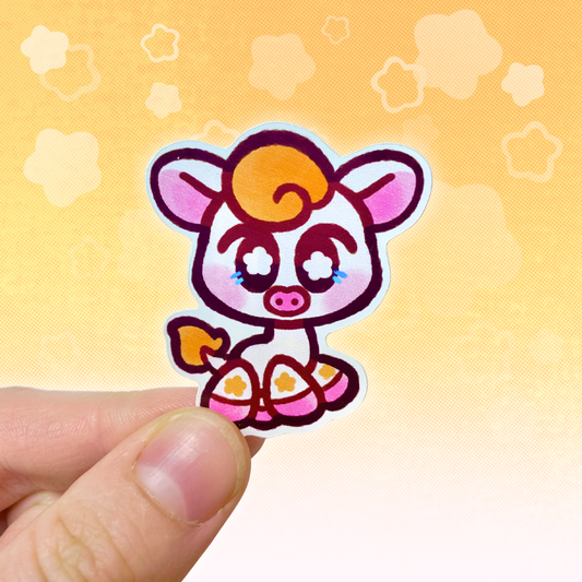 LPS Flower Cow 2" Glossy Vinyl Sticker