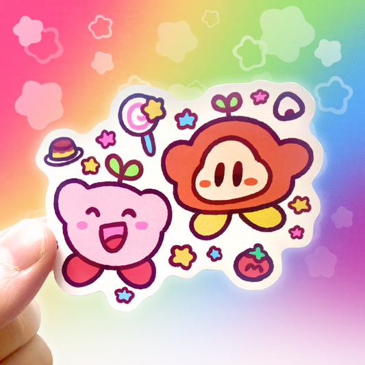 Kirby and Waddle Dee 3" Vinyl Sticker
