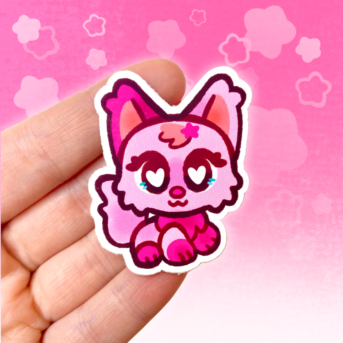 LPS Pink Wolfcat 2" Glossy Sticker