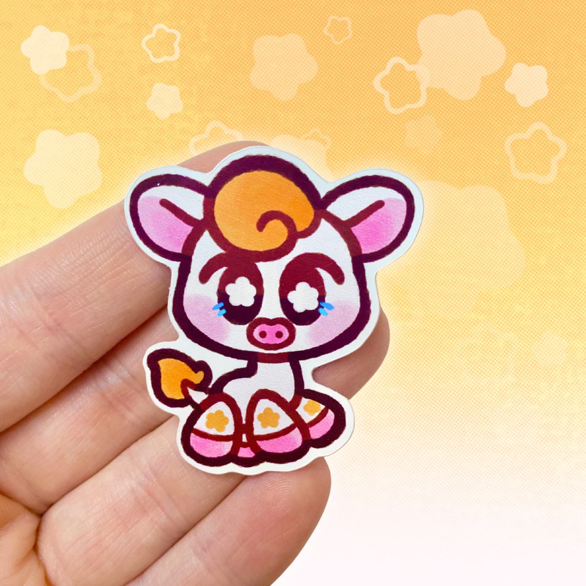 LPS Flower Cow 2" Glossy Vinyl Sticker