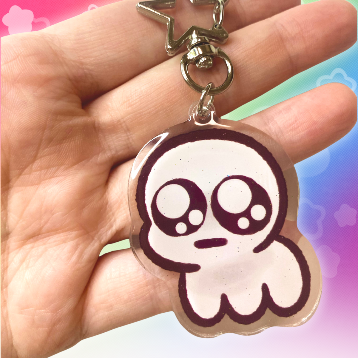 TBH Autism Creature 2" Epoxy Glitter Keychain with Metal Star Clasp