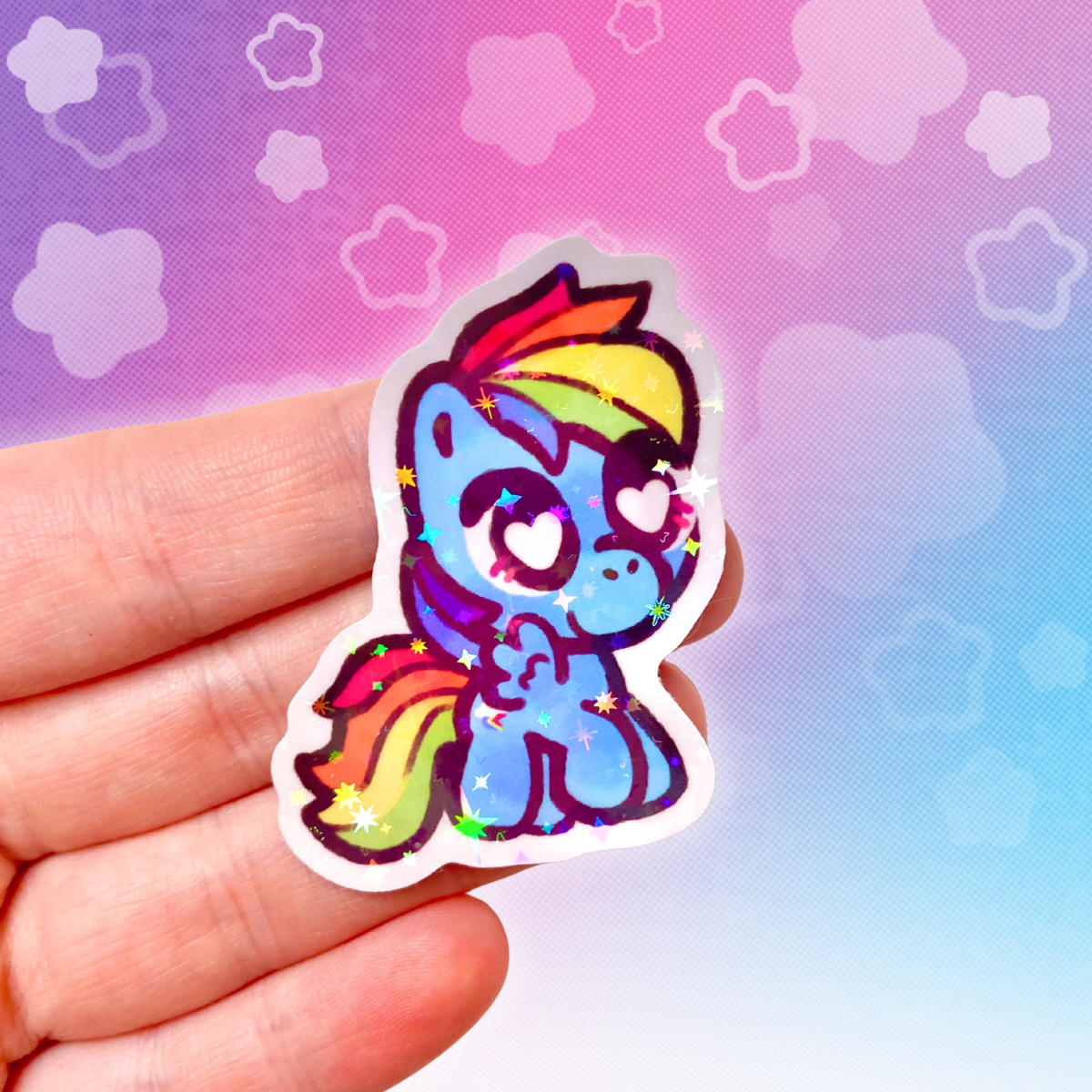 MLP Rainbowdash 2" Starry Holo Vinyl Sticker