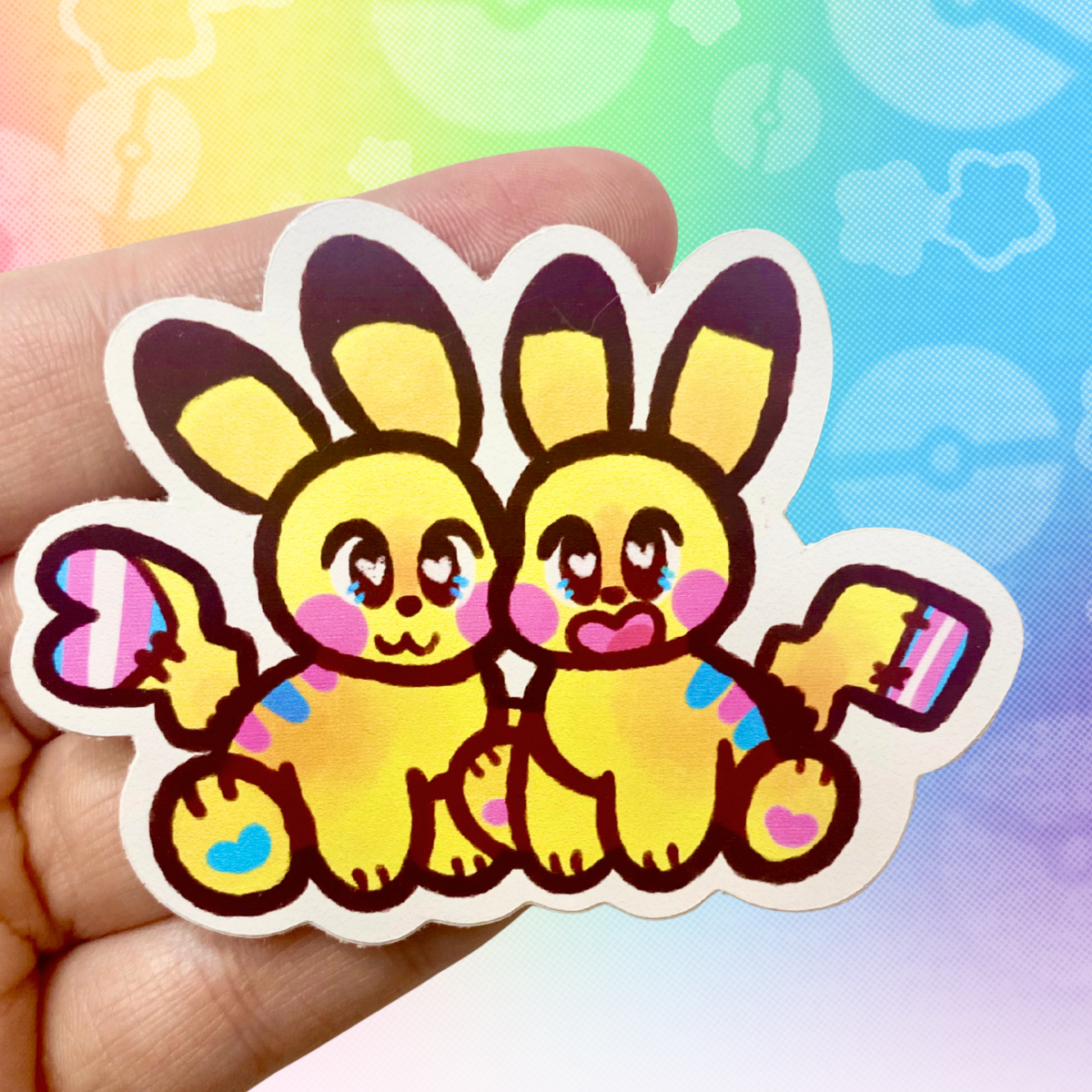 PKMN Trans Pride Pikachu 3" Vinyl Sticker