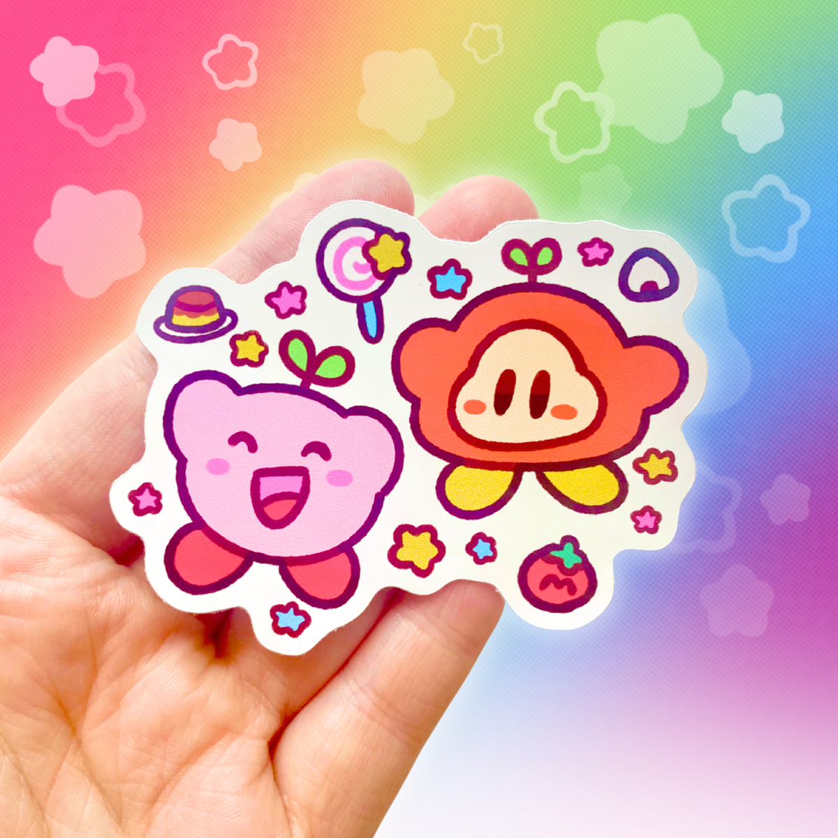 Kirby and Waddle Dee 3" Vinyl Sticker