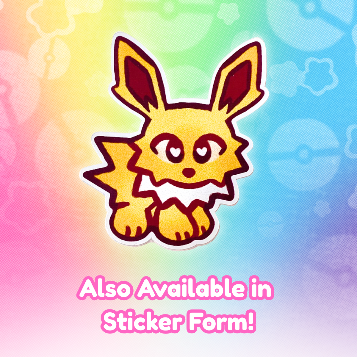 PKMN Jolteon 2" Acrylic Keychain with Yellow Metal Clasp
