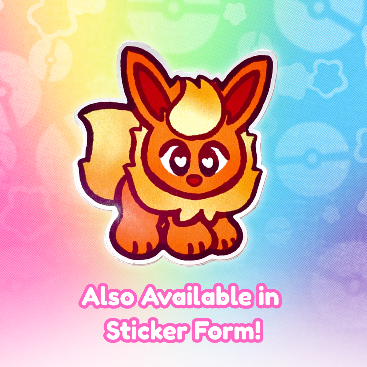 PKMN Flareon 2" Acrylic Keychain with Yellow Metal Clasp