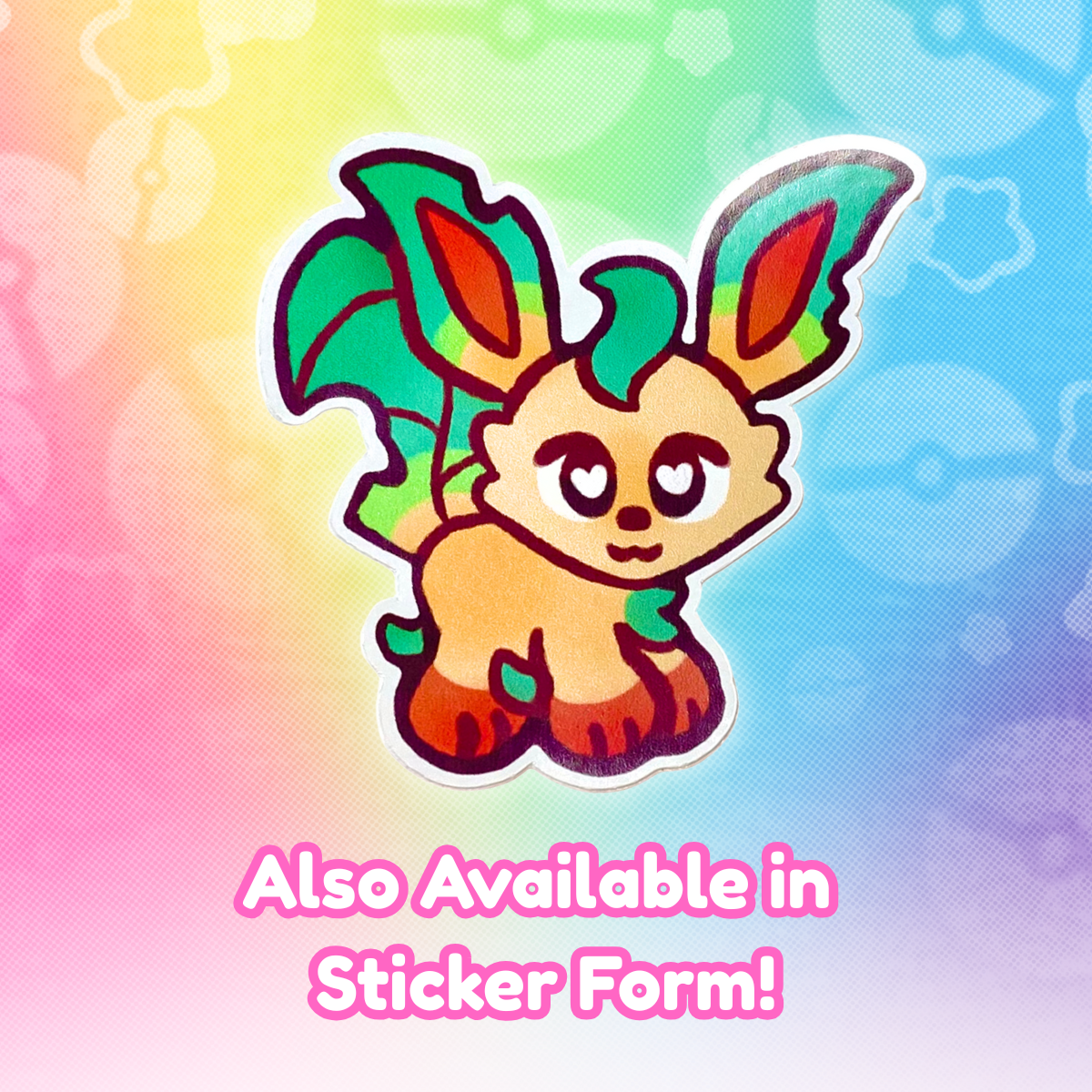 PKMN Leafeon 2" Acrylic Keychain with Green Metal Clasp