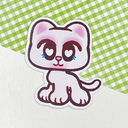 White Cat 2" LPS Sticker