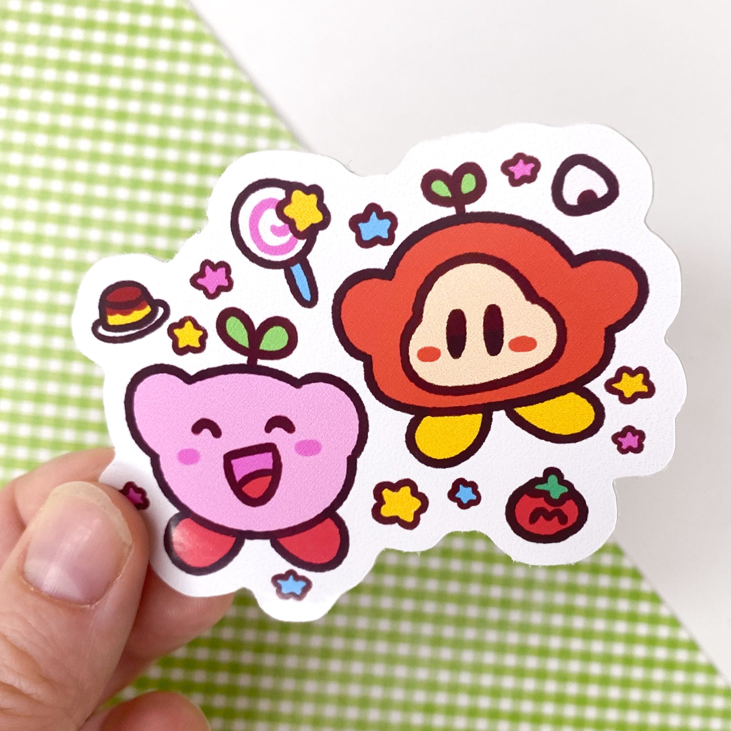 Kirby and Waddle Dee 3" Glossy Vinyl Sticker