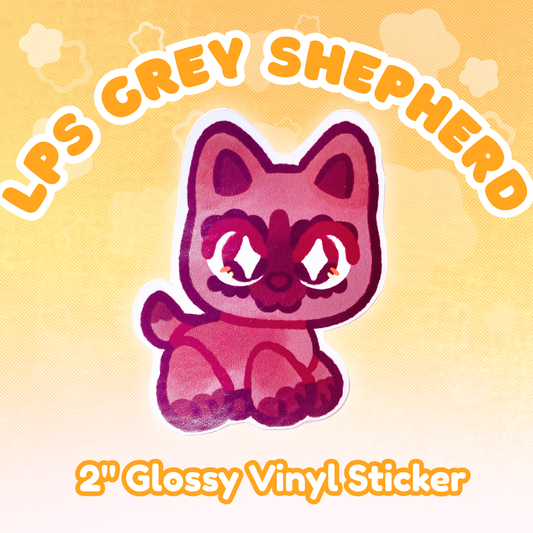 LPS Grey Shepherd 2" Glossy Vinyl Sticker