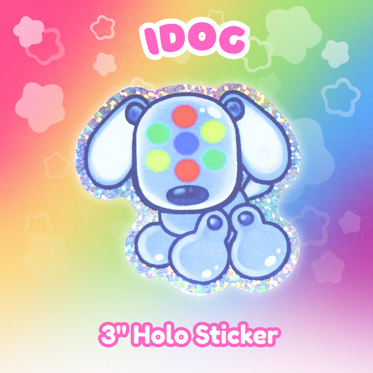 Idog 2.5" Glitter Holographic Sticker
