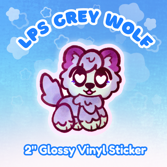 LPS Grey Wolf 2" Glossy Vinyl Sticker