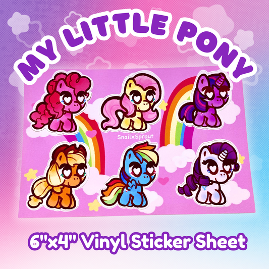 My Little Pony G4 6"x4"Vinyl Sticker Sheet