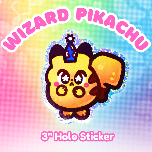 PKMN Wizard Pikachu 2.5" Glitter Holographic Sticker