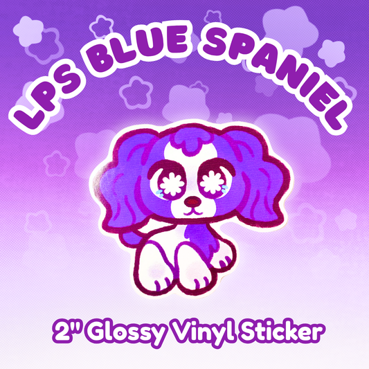 LPS Blue Spaniel 2" Glossy Vinyl Sticker