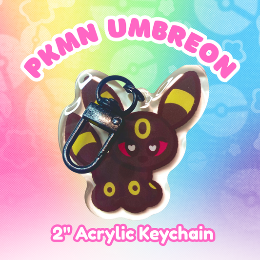 PKMN Umbreon 2" Acrylic Keychain with Black Metal Clasp