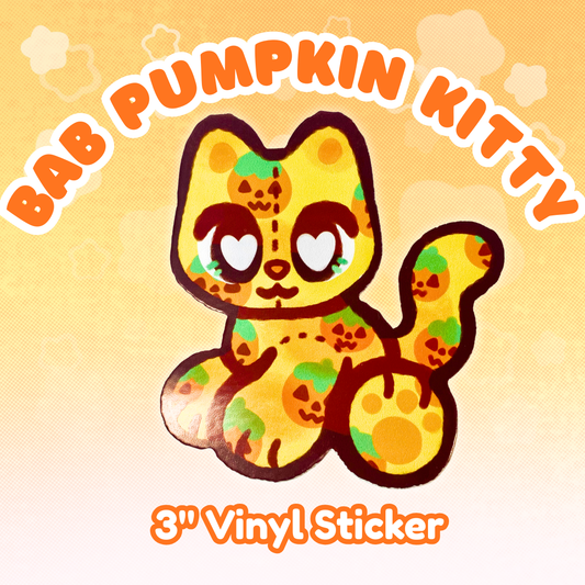 BAB Pumpkin Kitty 3" Vinyl Sticker