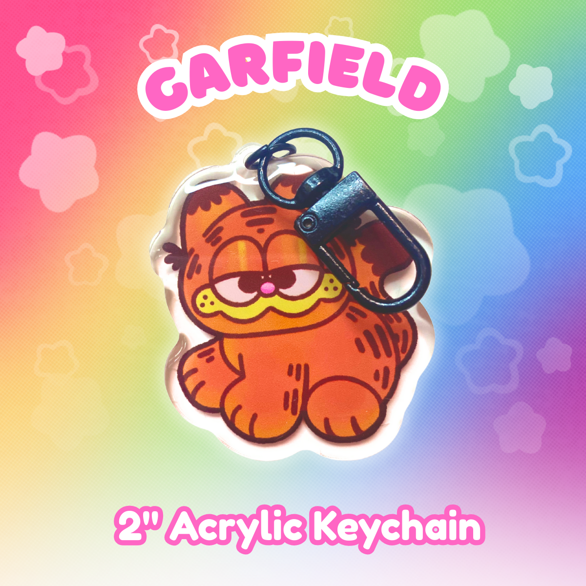 Garfield 2" Epoxy  Keychain with Black Clasp