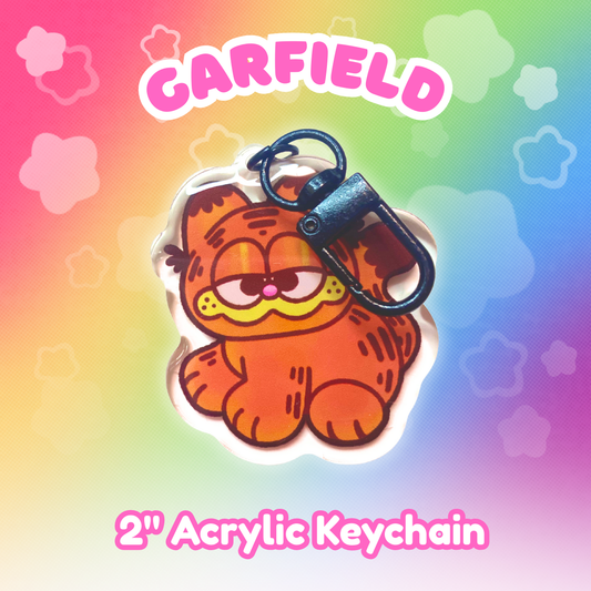 Garfield 2" Epoxy  Keychain with Black Clasp