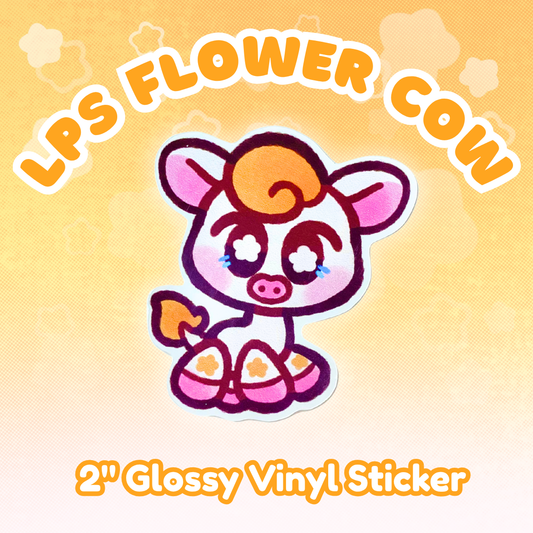 LPS Flower Cow 2" Glossy Vinyl Sticker