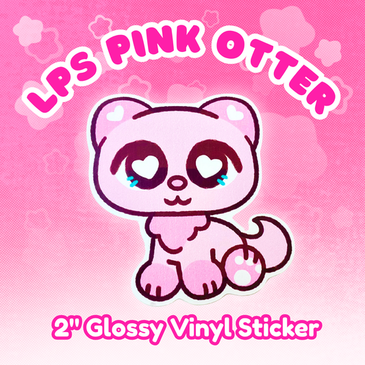 LPS Pink Otter 2" Glossy Vinyl Sticker