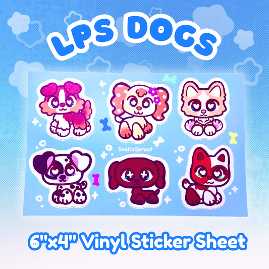 LPS Dogs 6"x4"Vinyl Sticker Sheet