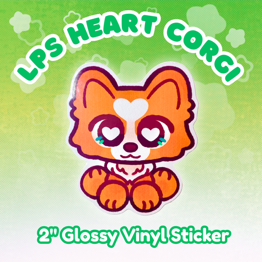 LPS Heart Corgi 2" Glossy Vinyl Sticker