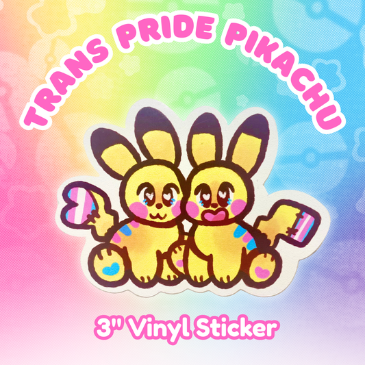 PKMN Trans Pride Pikachu 3" Vinyl Sticker