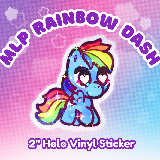 MLP Rainbowdash 2" Starry Holo Vinyl Sticker