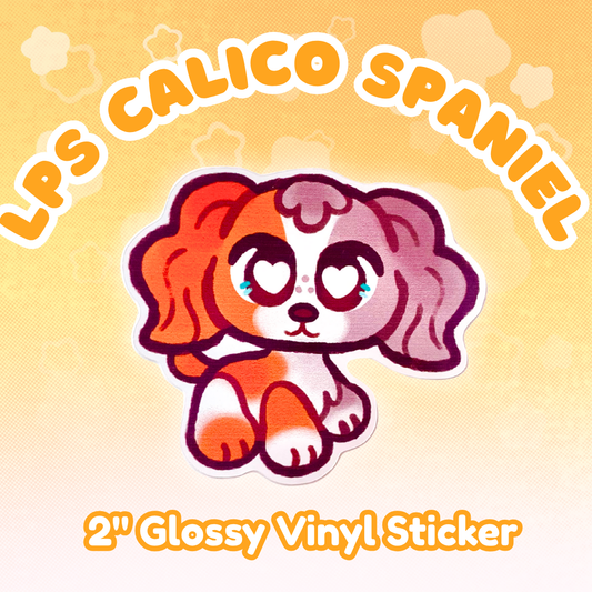 LPS Calico Spaniel 2" Glossy Vinyl Sticker