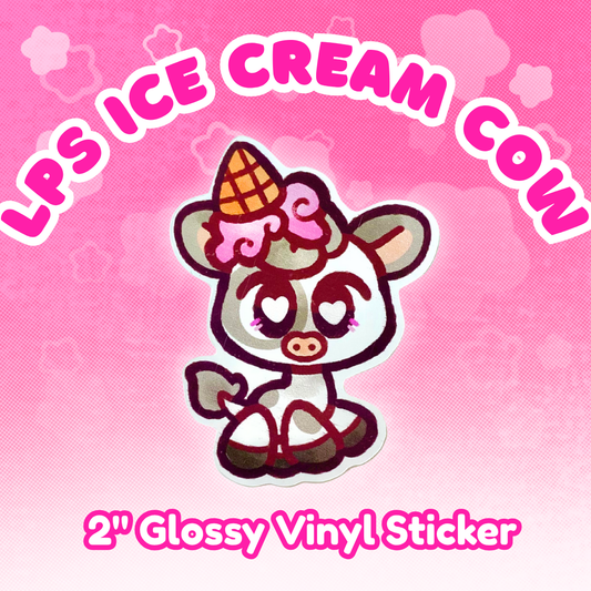 LPS Ice Cream Cow 2" Glossy Vinyl Sticker