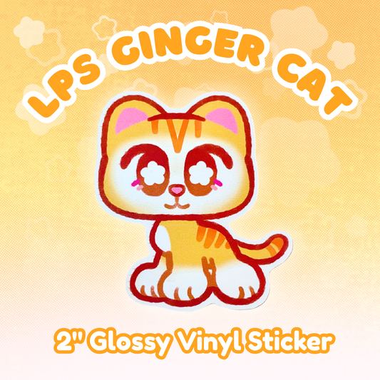 LPS Ginger Shorthair 2" Glossy Vinyl Sticker