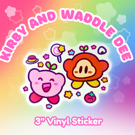 Kirby and Waddle Dee 3" Vinyl Sticker