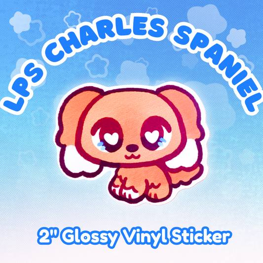 LPS King Charles Spaniel 2" Glossy Vinyl Sticker