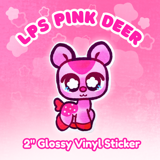 LPS Pink Deer 2" Glossy Vinyl Sticker