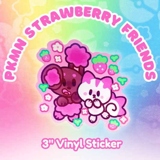 PKMN Strawberry Friends 3' Vinyl Sticker